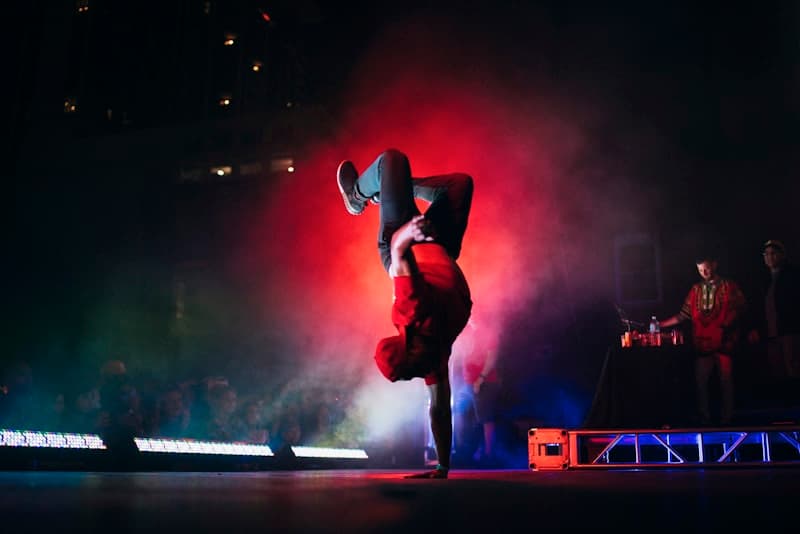Breakdancer doing handstand